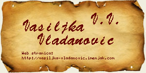 Vasiljka Vladanović vizit kartica